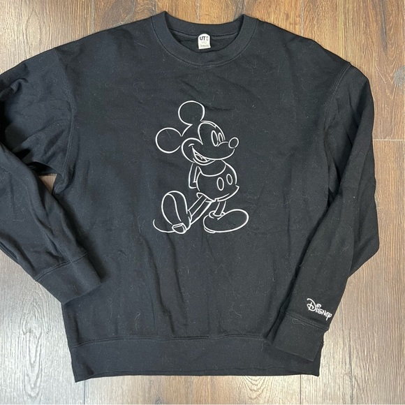 Uniqlo Mickey Shines Long-Sleeve Sweatshirt Black Unisex SZ SM - Picture 1 of 6